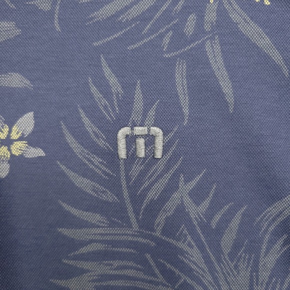 Travis Mathew Polo Golf Shirt Men's‎ M Blue Floral Cotton Polyester Blend - Picture 4 of 13